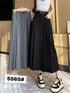 Women Casual Pleated Belted Long Skirts